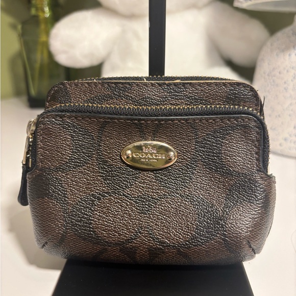 Coach Dark Brown Signature Small wallet - Picture 1 of 8